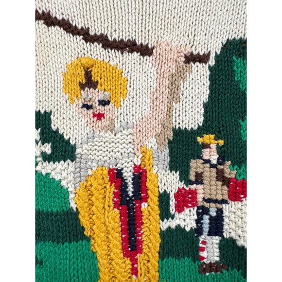 Marisa Christina Womens Hand-Knit Sweater Golf Vtg Argyle Cotton Blend Vtg RARE - Picture 2 of 12